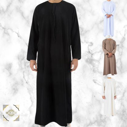 Qamis Émirati Noir – Élégance et Tradition