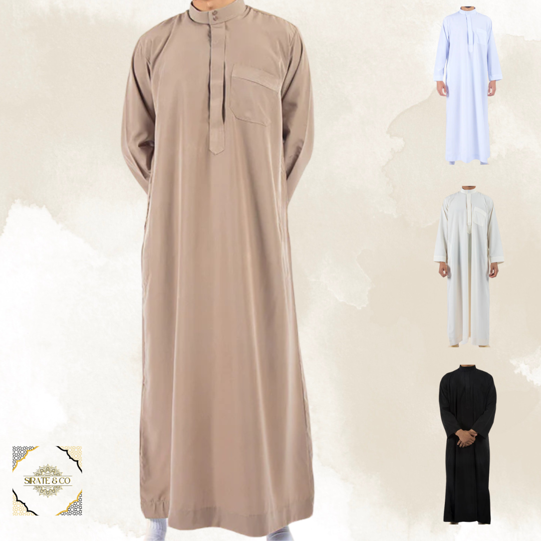 Qamis Classique Marron – Élégance et Simplicité