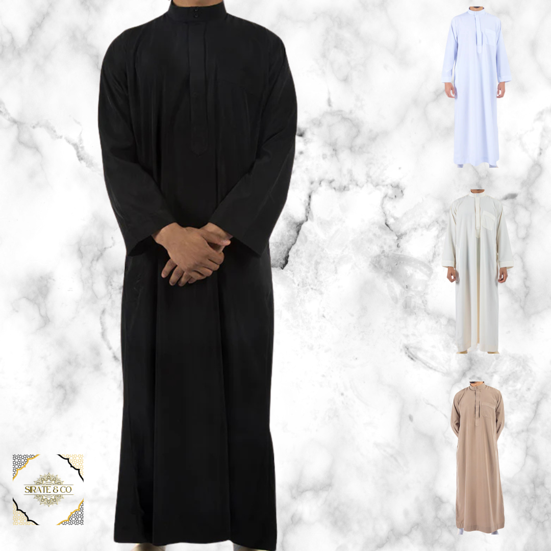 Qamis Classique Noir – Élégance et Simplicité